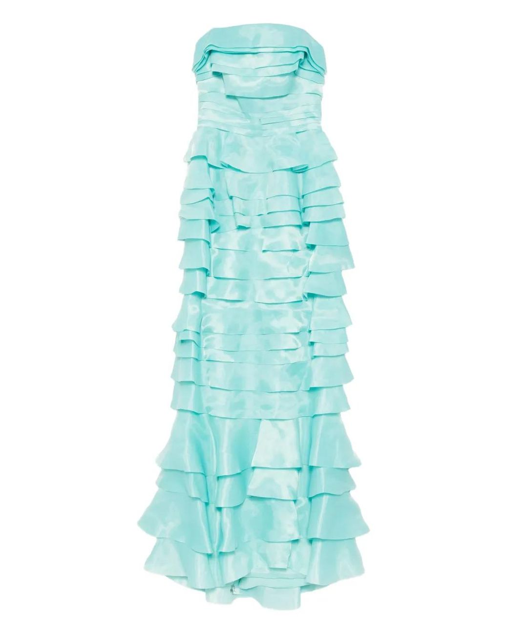 Saiid Kobeisy Blue Layered Organza Dress