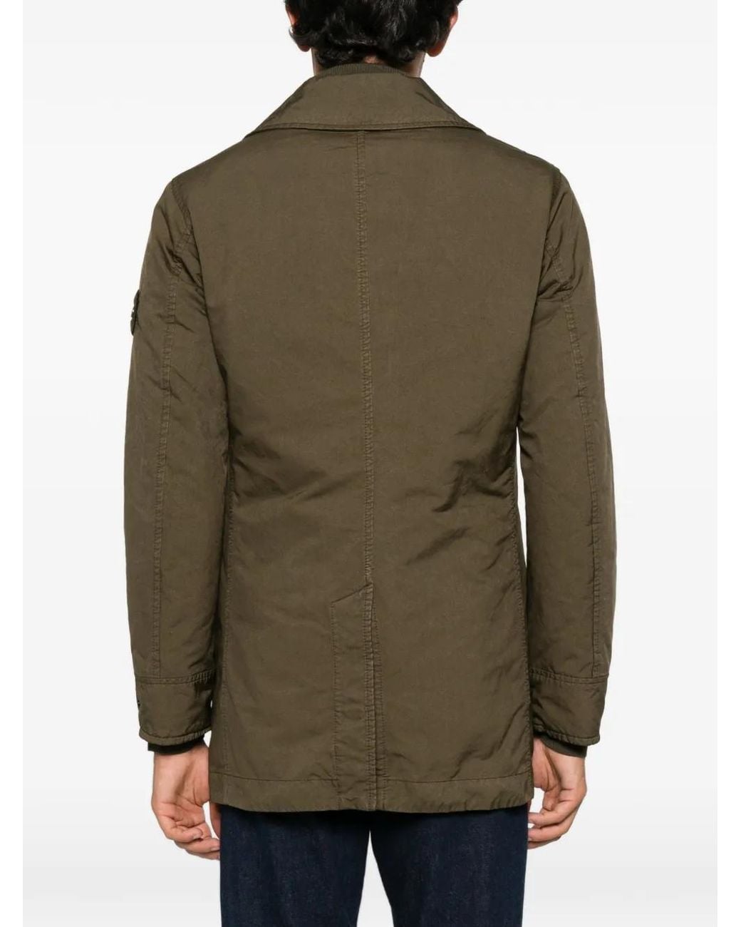 Stone Island Green 4100027 David-Tc Ghost Piece Peacoat for men