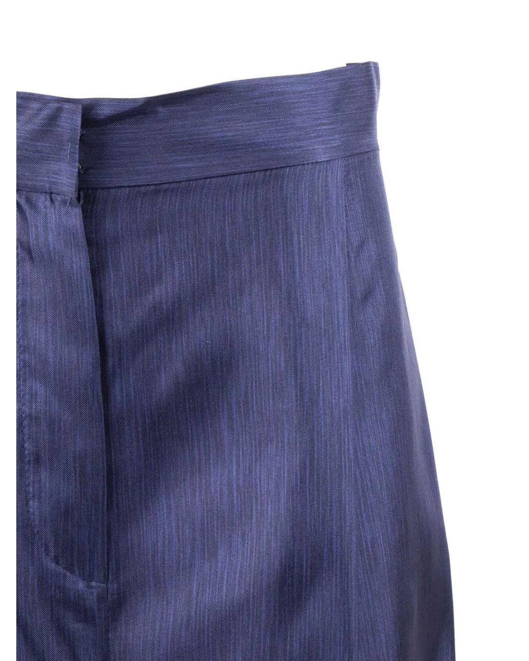 Max Mara Blue Floral-Print Trousers