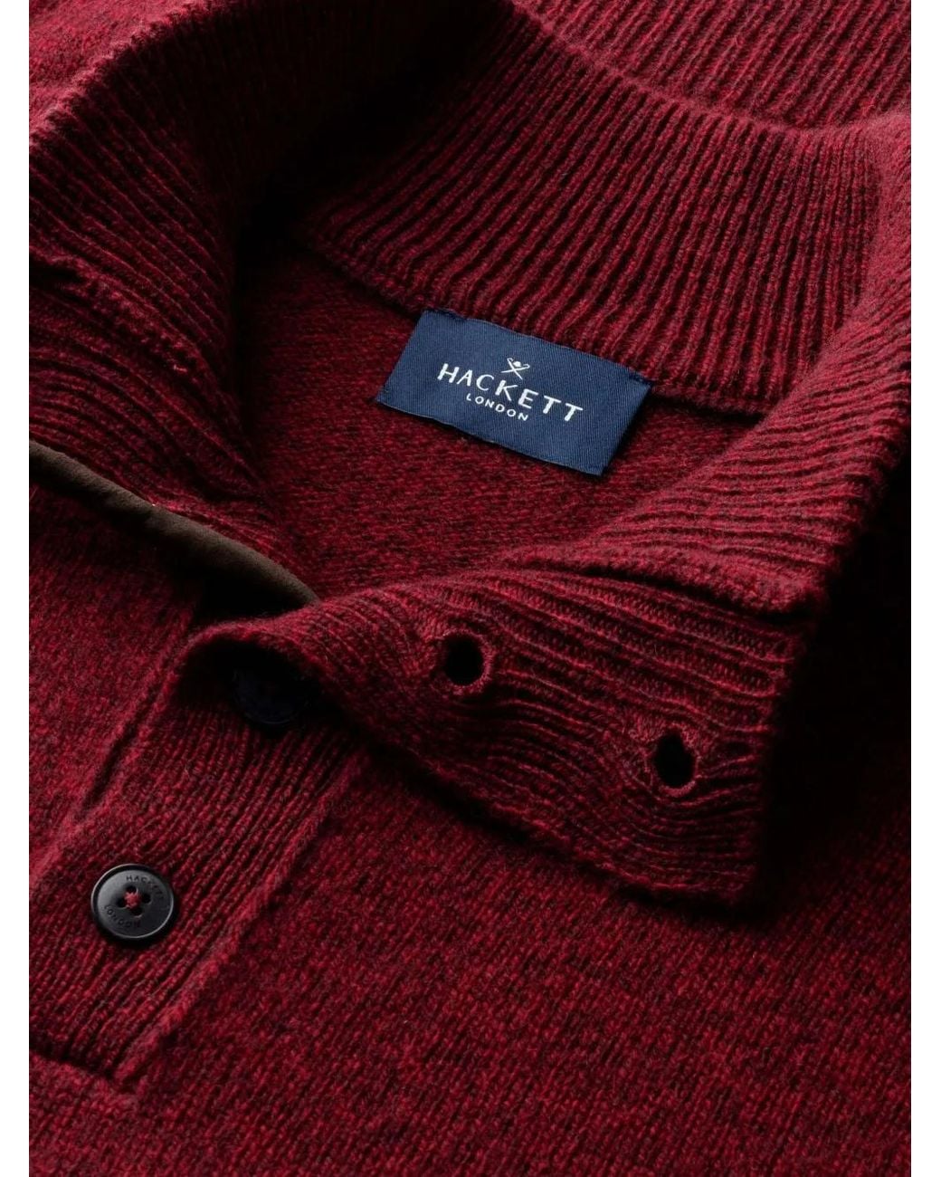 Hackett Red Sweat À Col Boutonné Au Dos for men