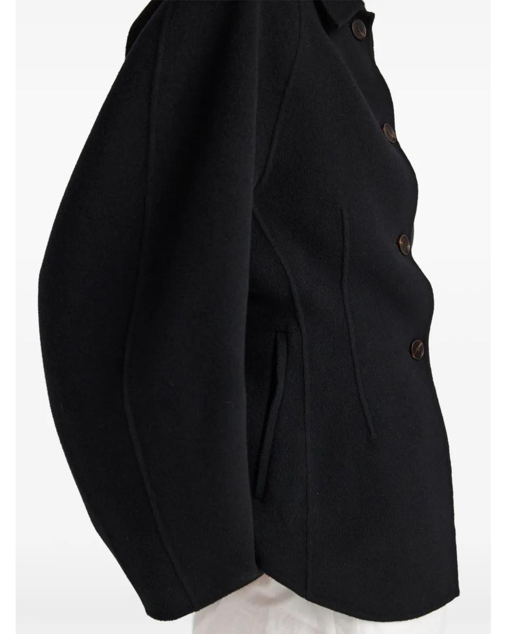 Rohe Black Button-Up Raglan-Sleeve Jacket
