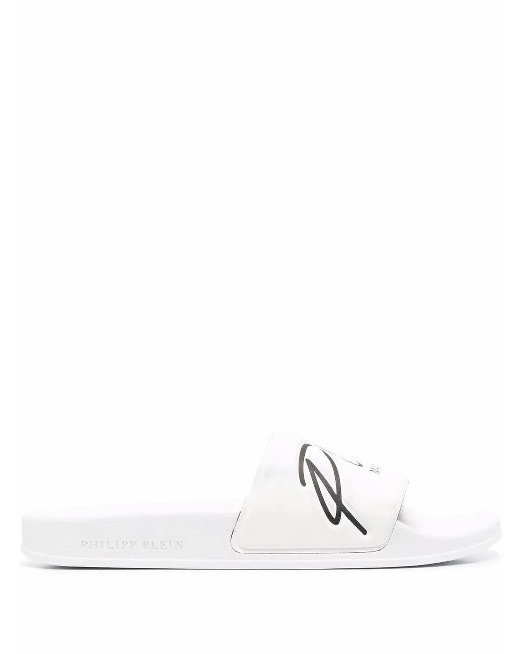 Philipp Plein White Embossed Logo Slides