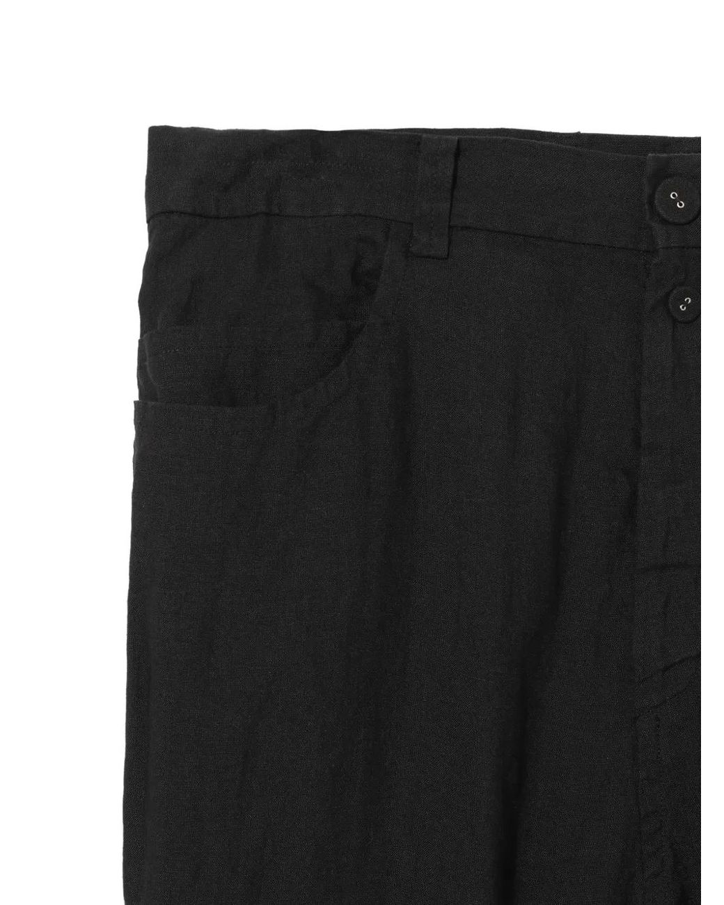 Undercover Black Regular Linen Trousers for men