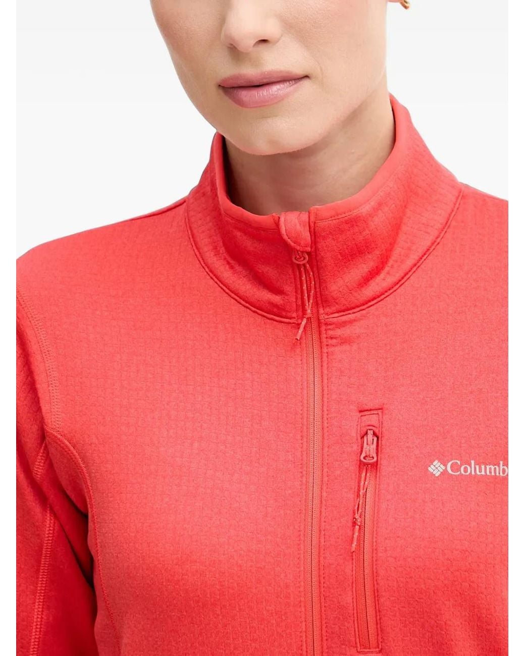 Columbia Red Essential Hike Zip-Up Sweatshirt