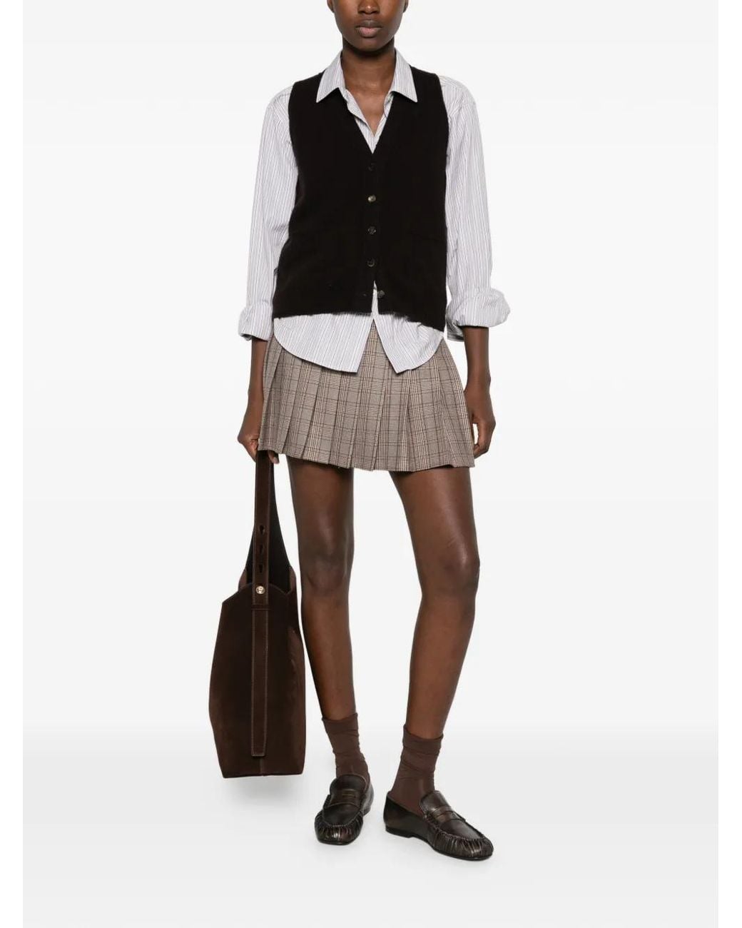 Vanisé Black Button-Up V-Neck Vest