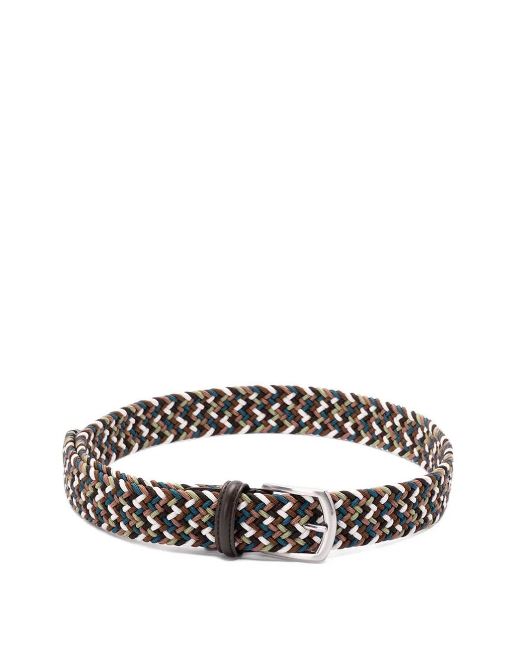 Andersons White Braided Belt for men