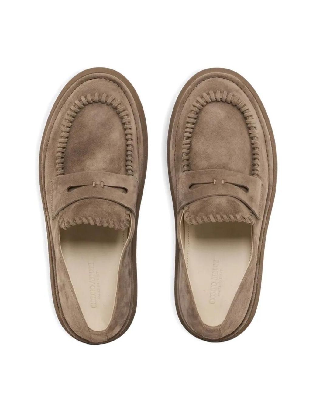 Giorgio Armani Brown Fringed Loafers for men