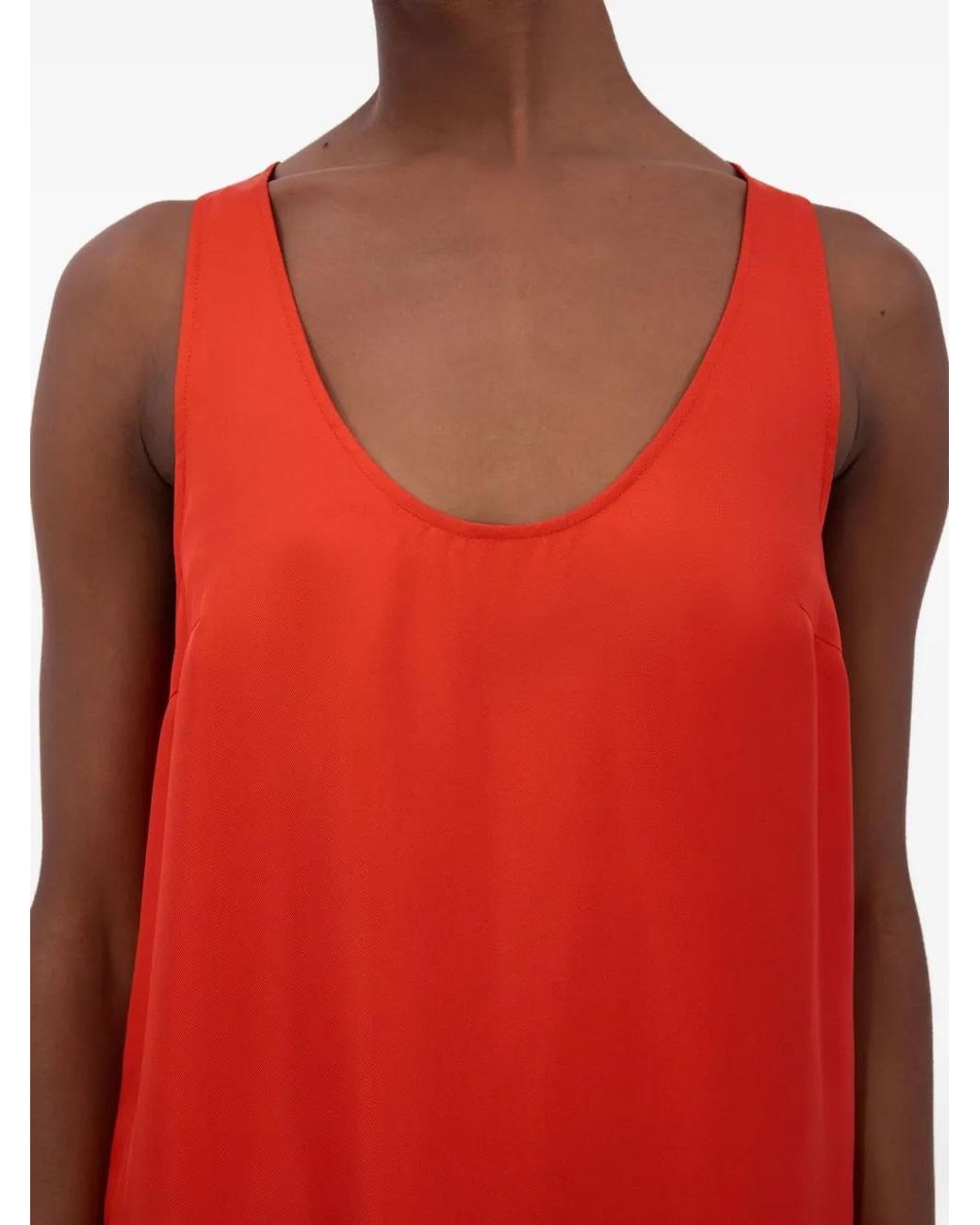 Loulou de Saison Red Scoop-Neck Side-Vent Maxi Dress