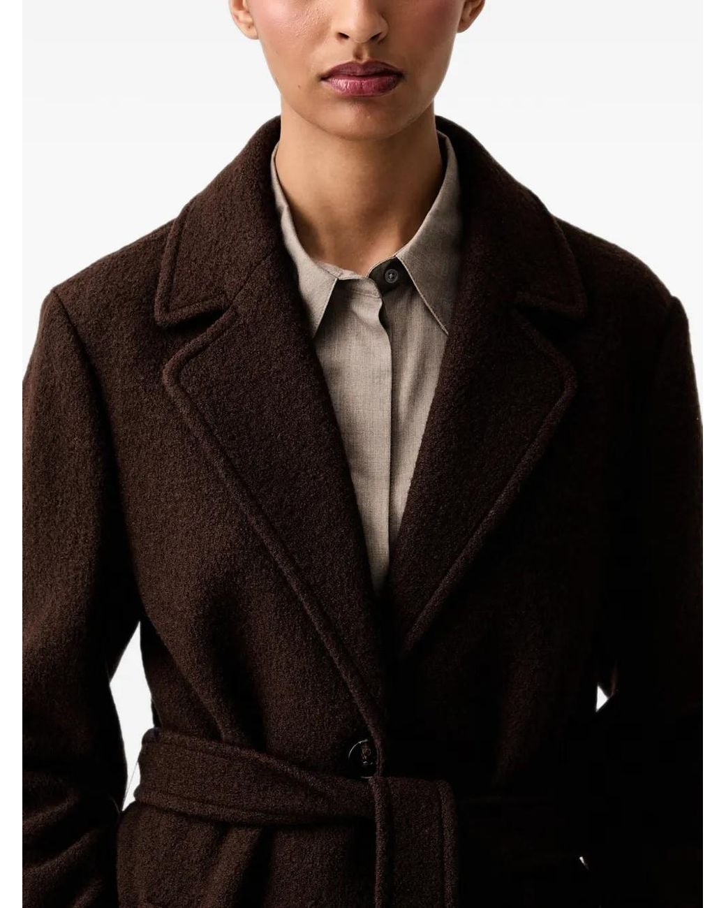 Marc O' Polo Black Belted Button-Up Coat