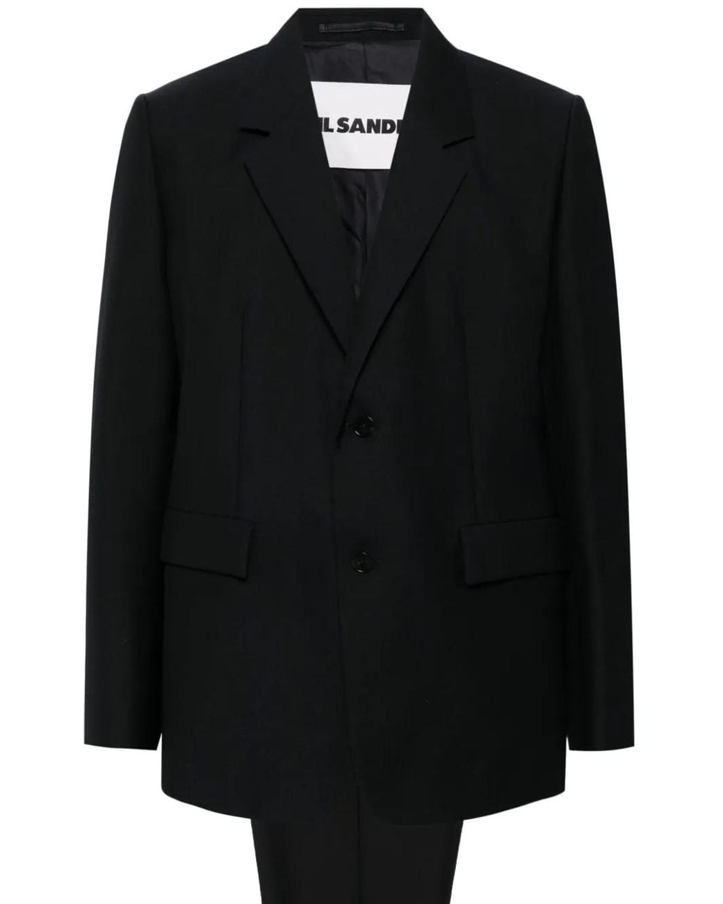 Jil Sander Black Single-Breasted Relaxed Fit Tailored Suit for men