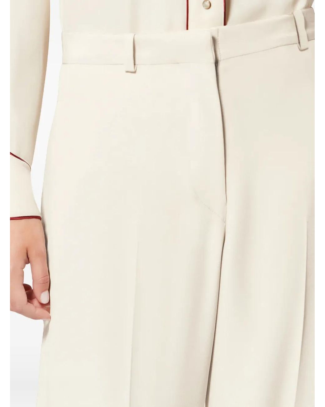Isabel Marant White Noanda Fluid Crepe Trousers