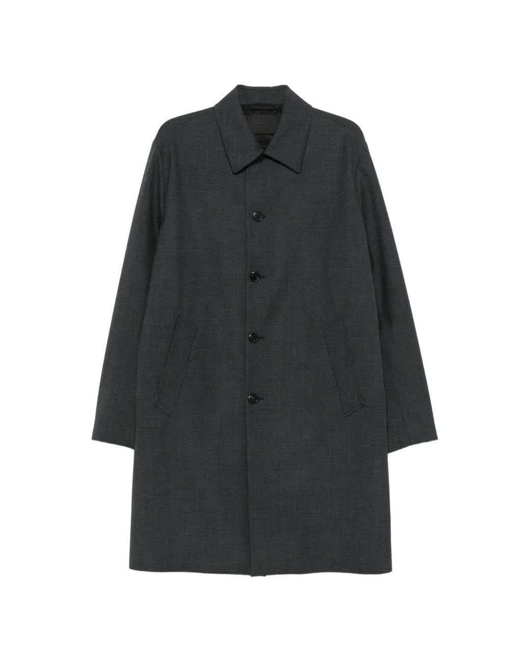 Prada Black Technical Wool Coat for men