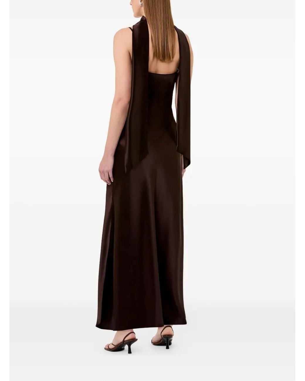 Nicholas Purple Geneva Cowl-Neck Maxi Dress