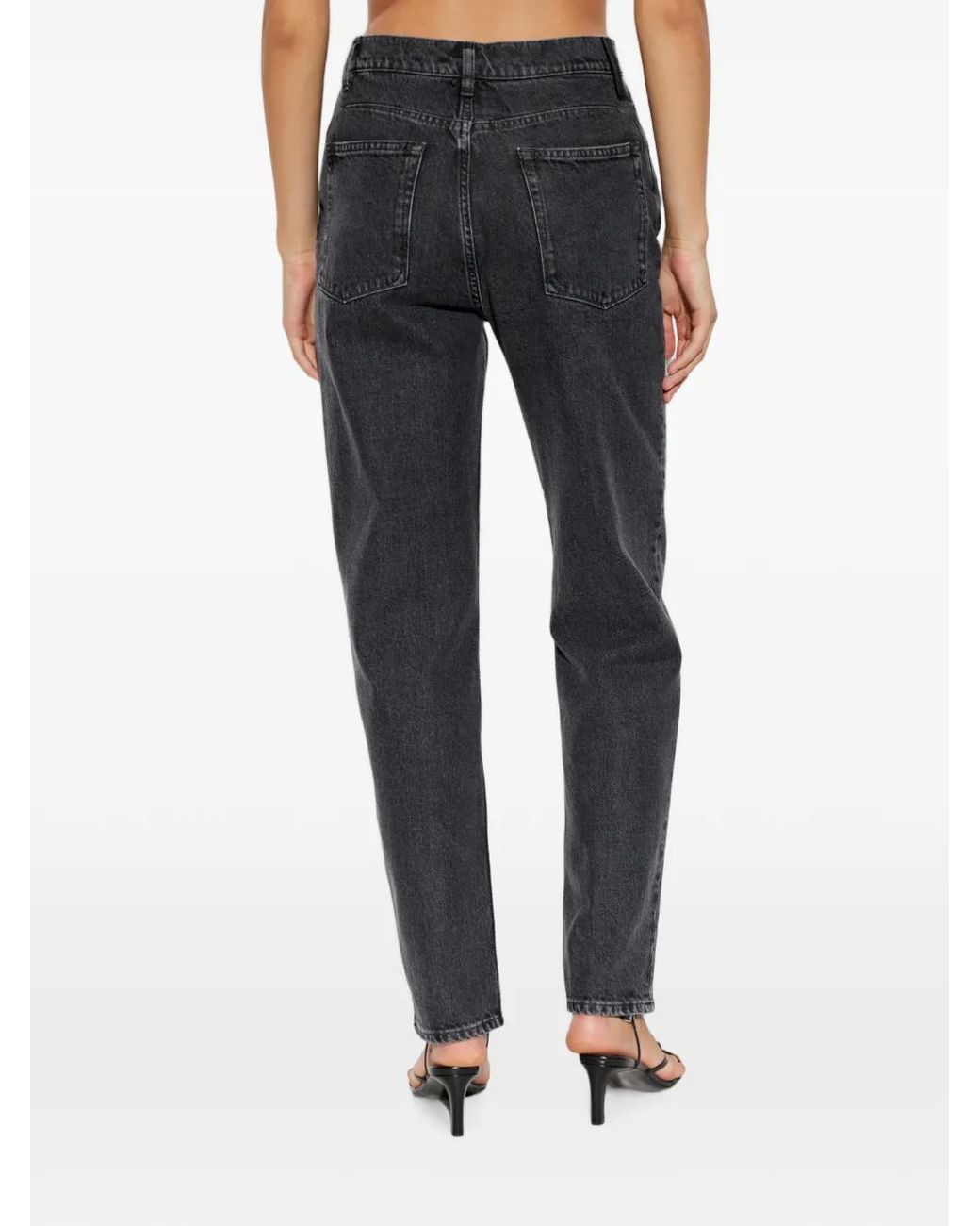 Jil Sander Black Button Tapered-Leg Jeans