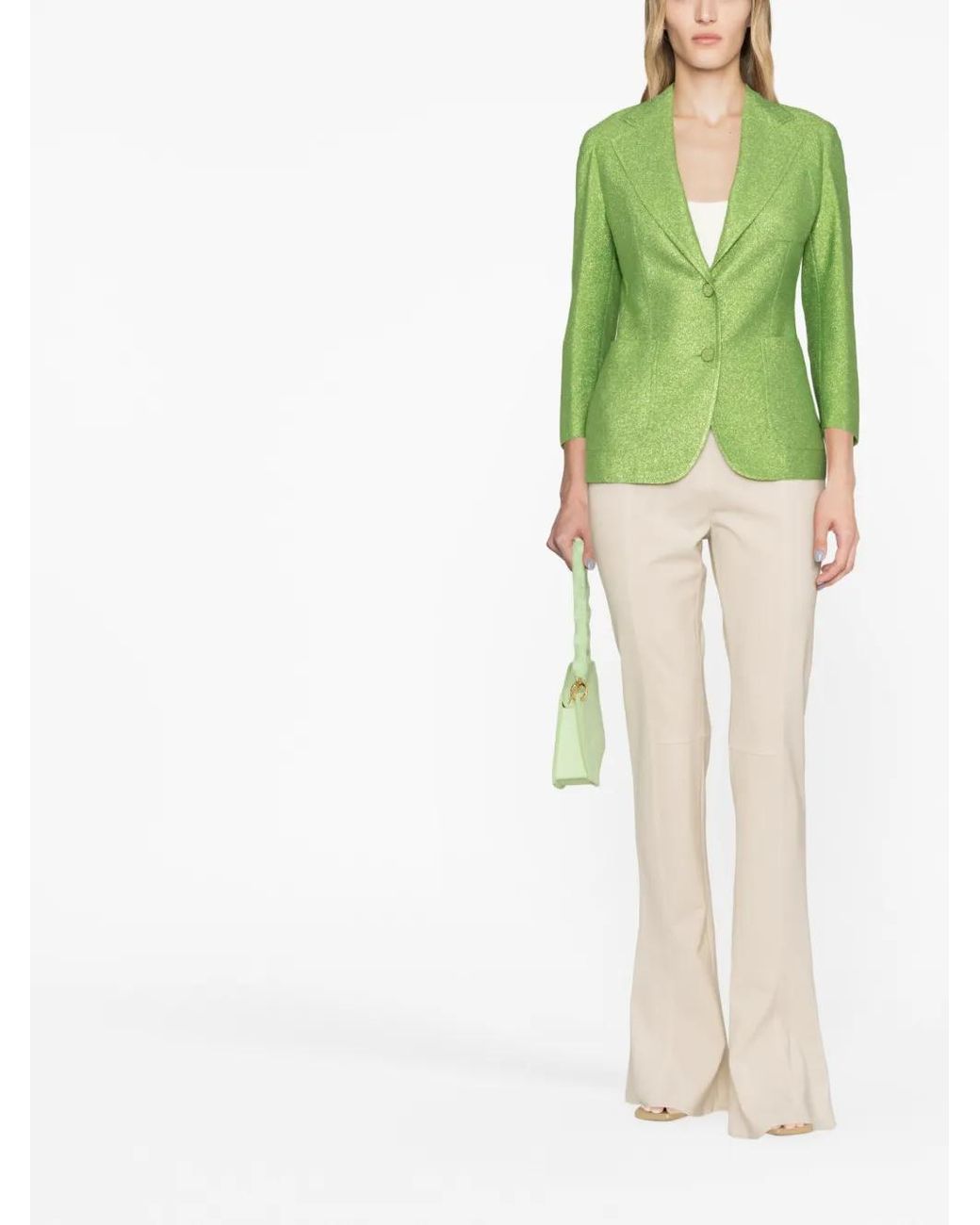 Tagliatore Green Metallic Single-Breasted Blazer