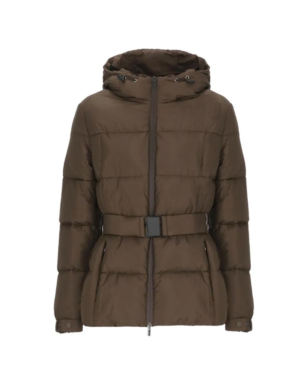 Peserico Brown Hooded Puffer Jacket