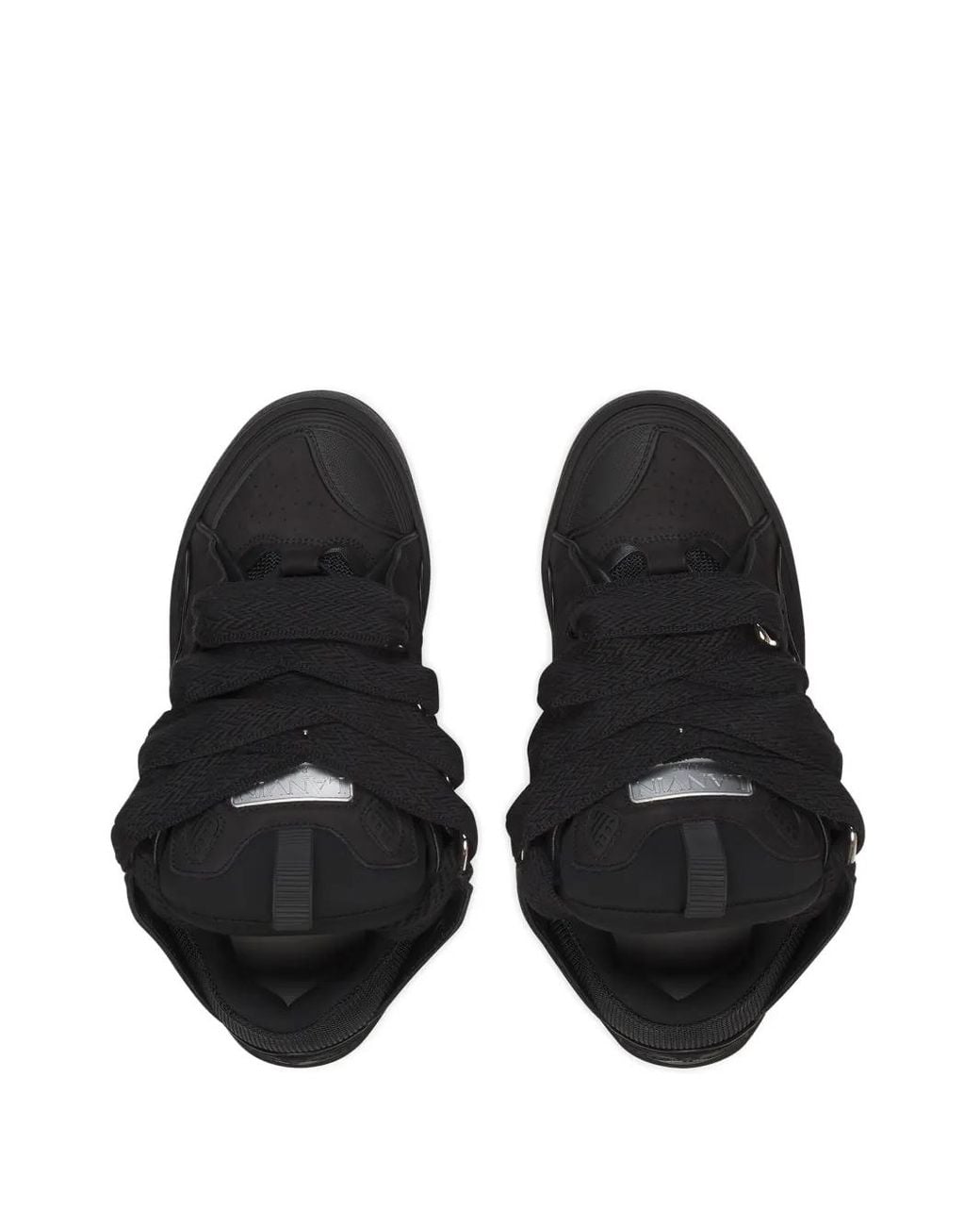 Lanvin Black Curb Leather Sneakers