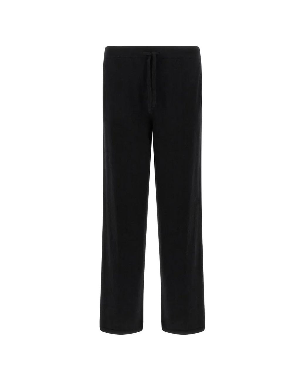 LARMERI STUDIO Black Pantalon Droit À Lien De Resserrage