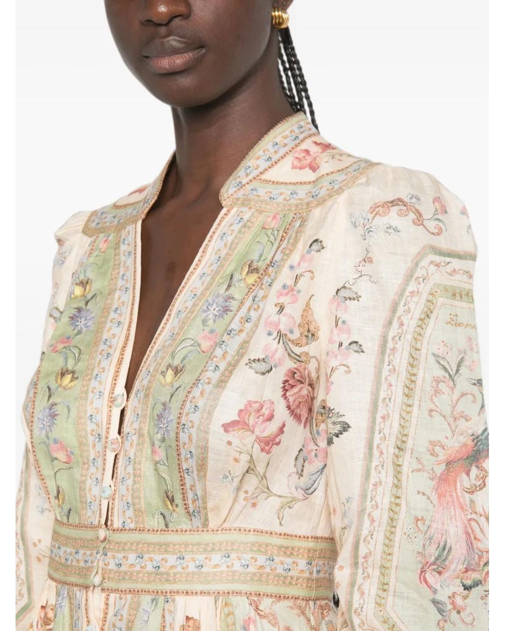 Zimmermann Natural Roselight Linen Mini Dress