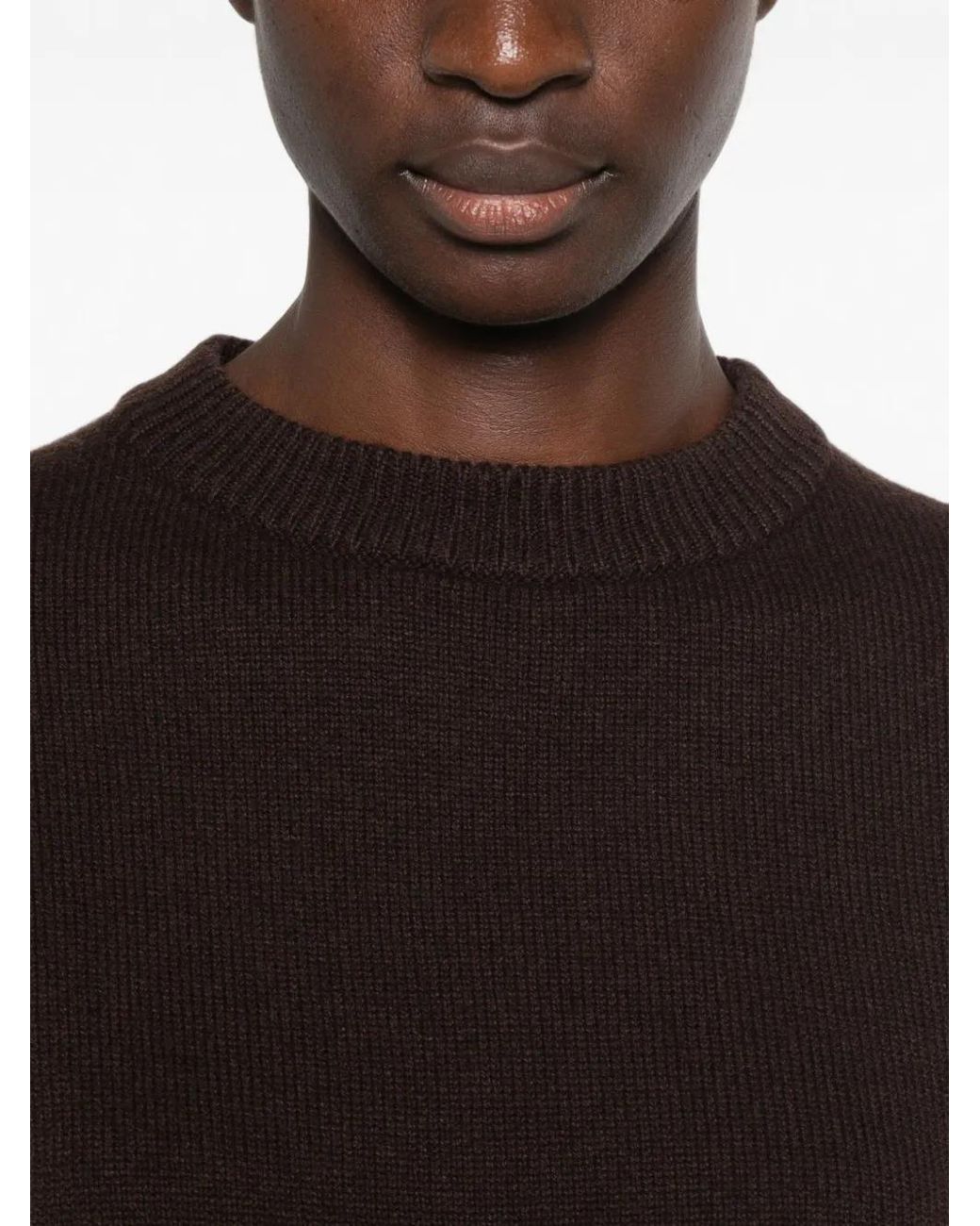 iBlues Black Ribbed-Trim Crew-Neck Sweater