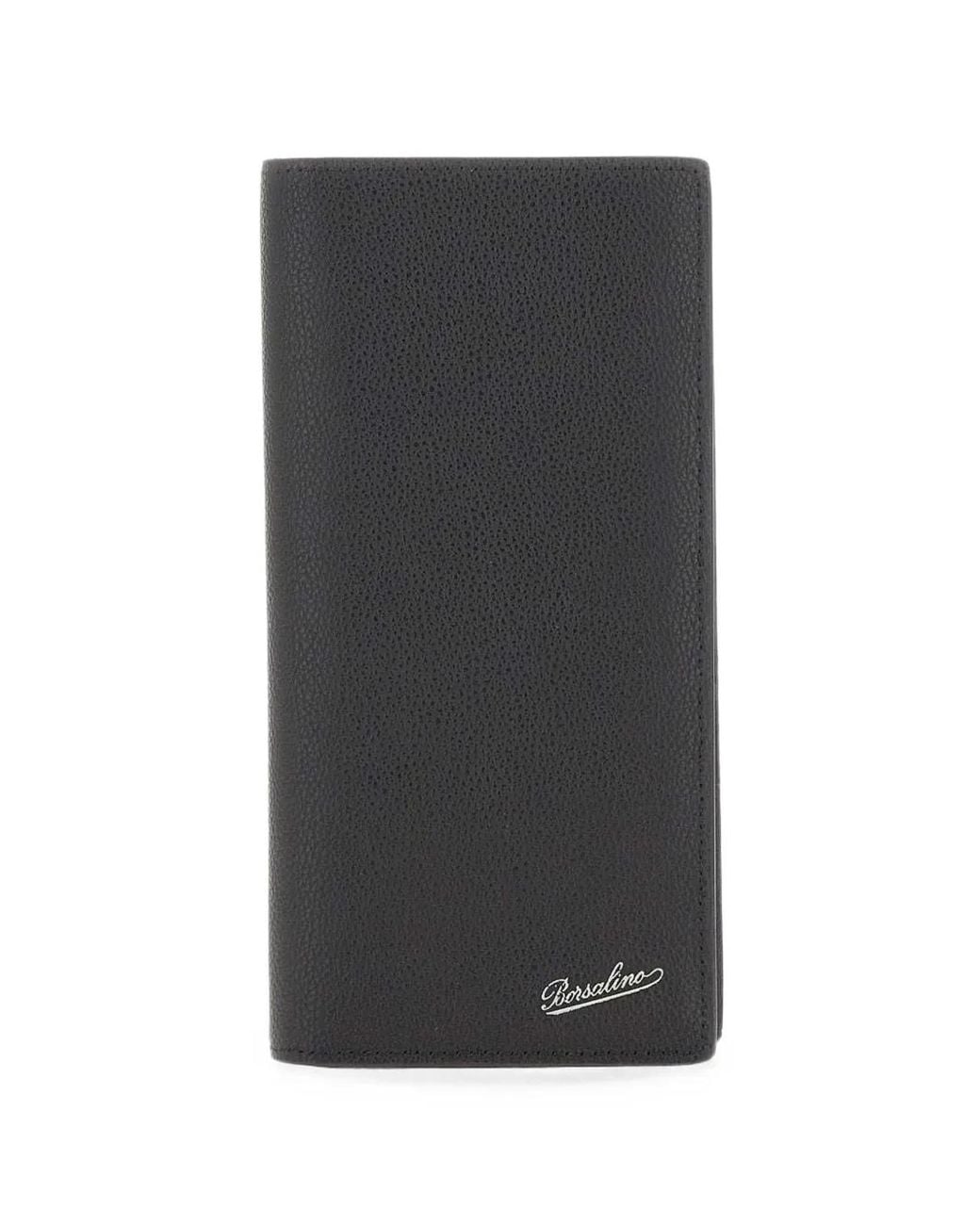Borsalino Gray Logo-Embossed Wallet