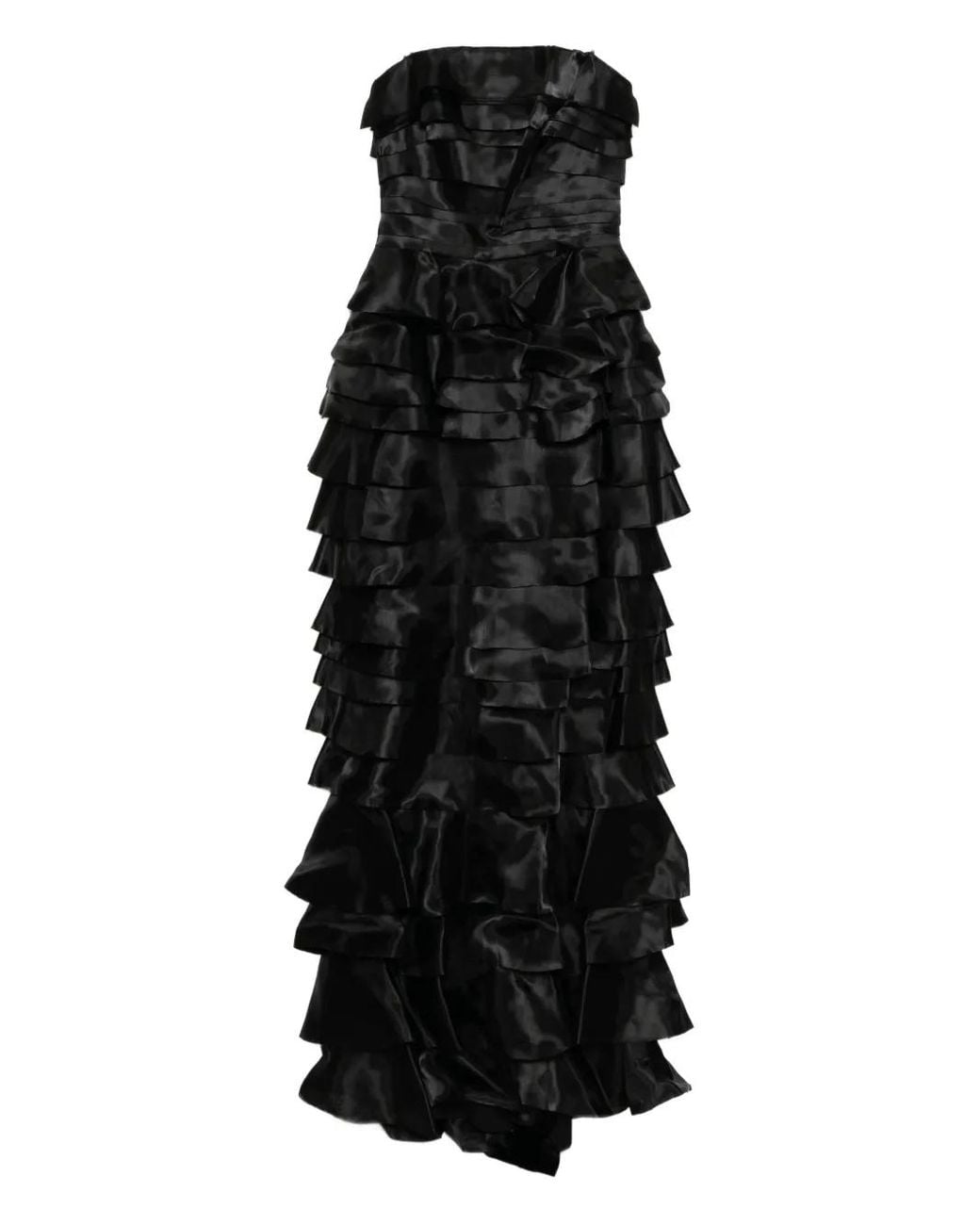 Saiid Kobeisy Black Layered Organza Dress
