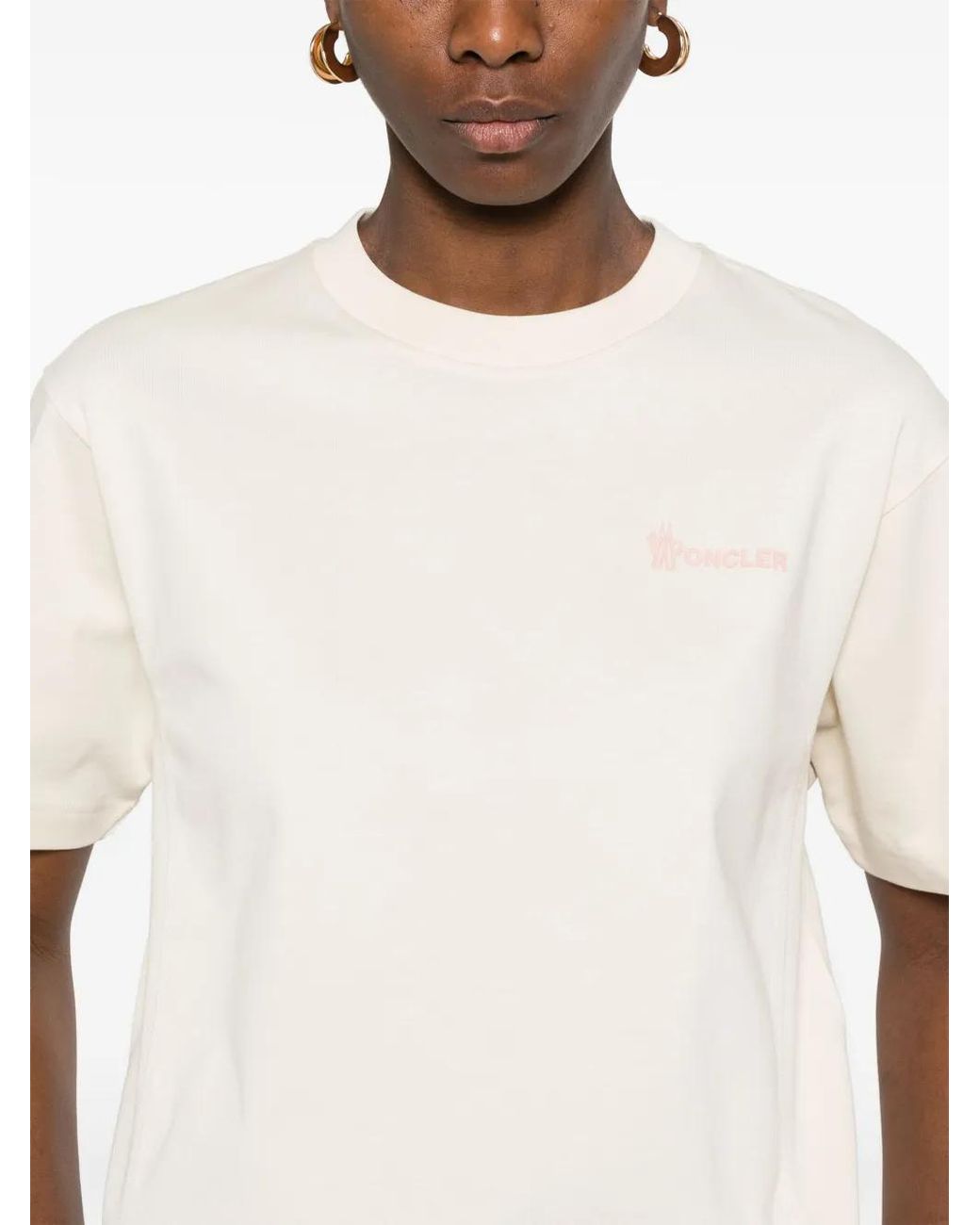 Moncler White Logo Cotton T-Shirt