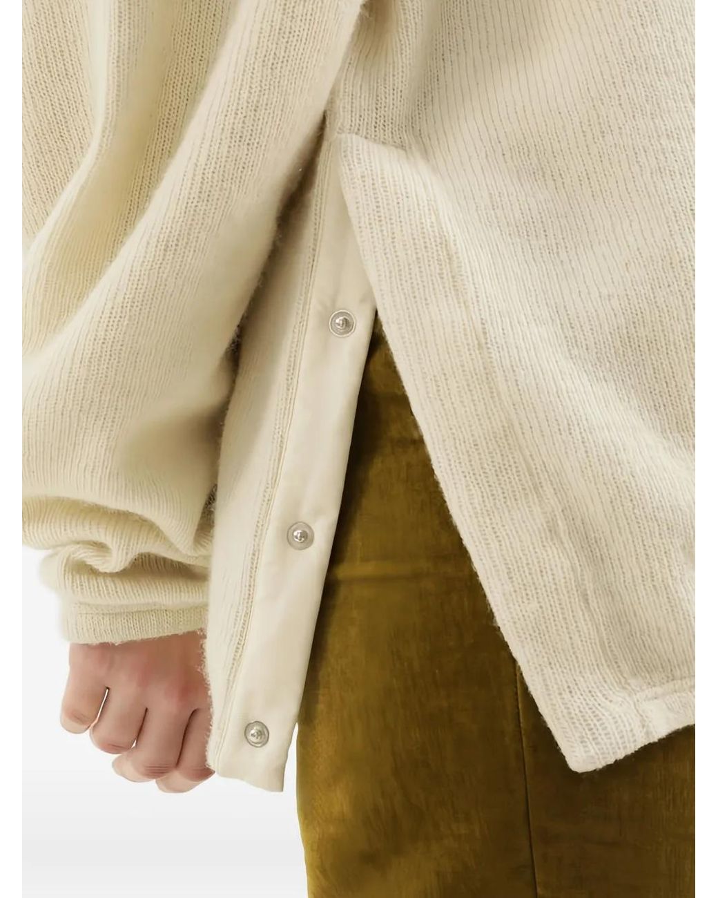 1989 STUDIO Natural Crew-Neck Press-Button Sweatshirt