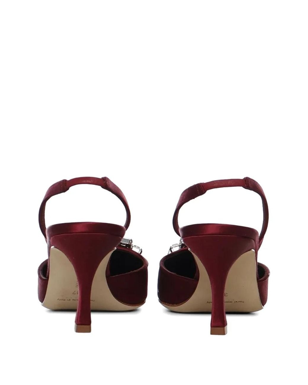 Manolo Blahnik Red Jewel Pointed Pumps