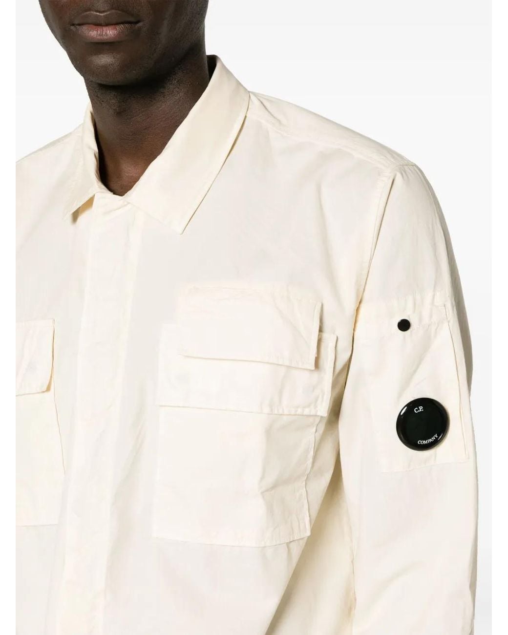 C P Company Natural Lens-Detail Cotton Shirt for men