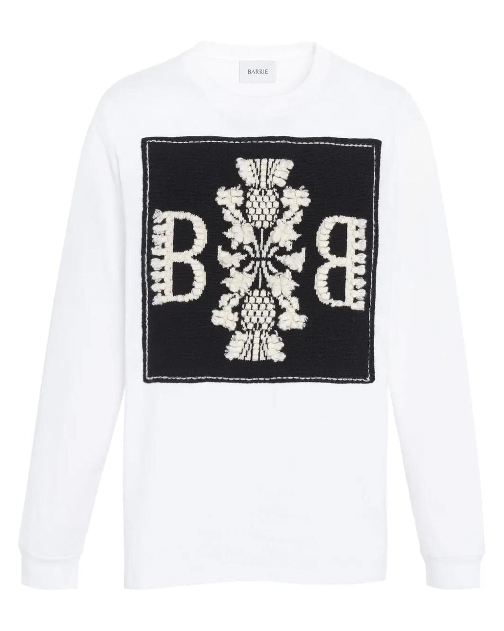 Barrie Black Logo Patch Long-Sleeved T-Shirt for men