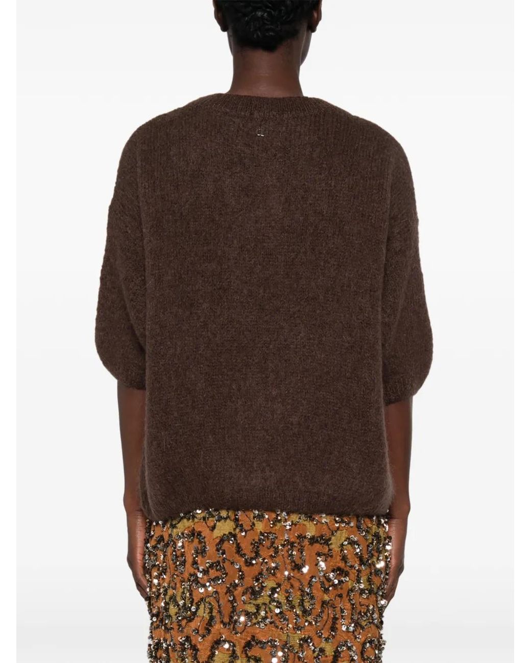 Dixie Brown Kurzärmeliger Strickpullover