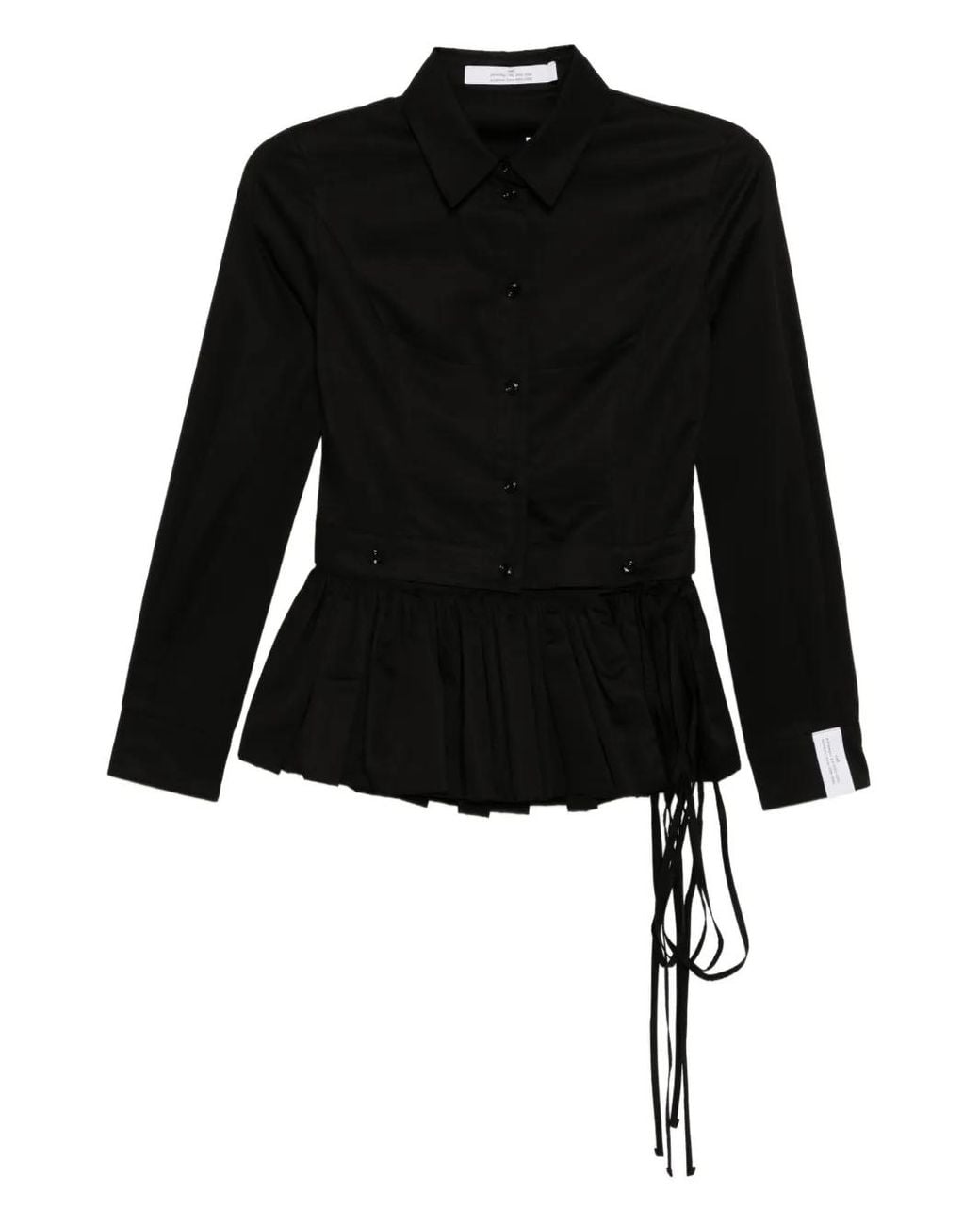 ROKH Black Peplum-Hem Shirt