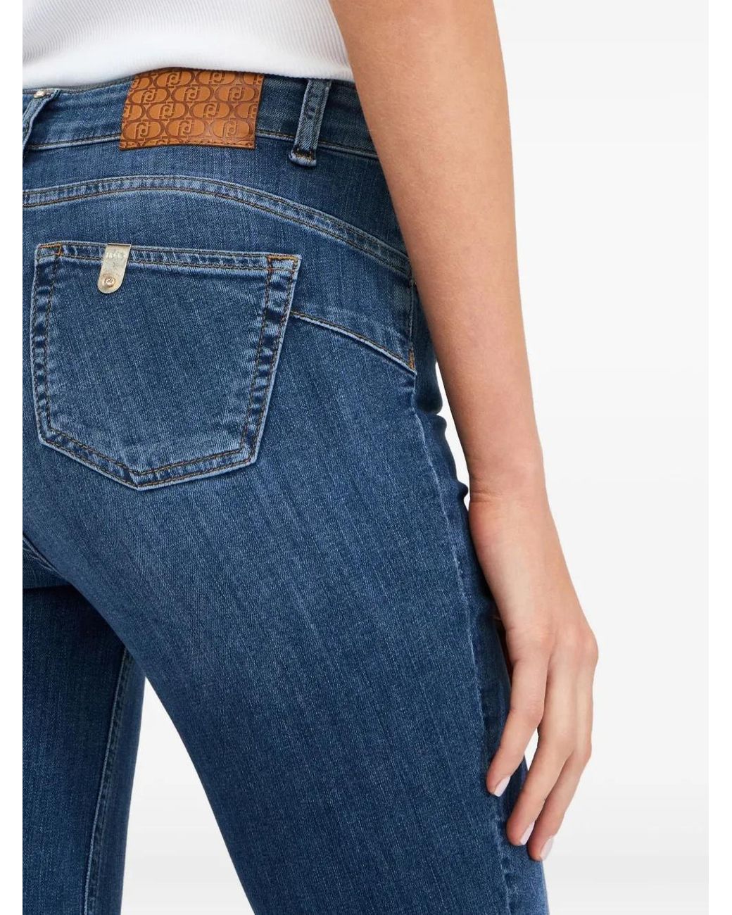 Liu Jo Blue Logo-Plaque Jeans