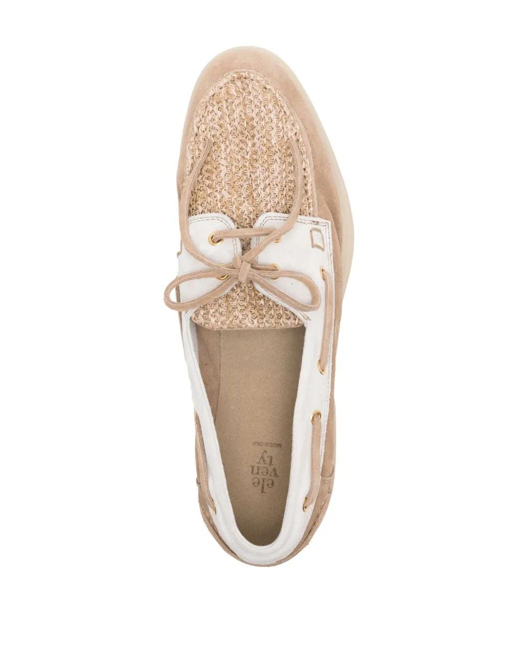 Eleventy Natural Woven-Panel Boat Shoes for men
