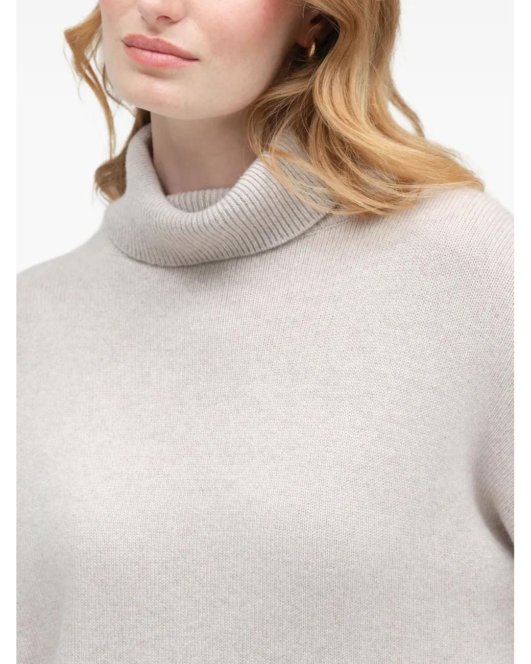 Chinti & Parker White Roll-Neck Cashmere Sweater