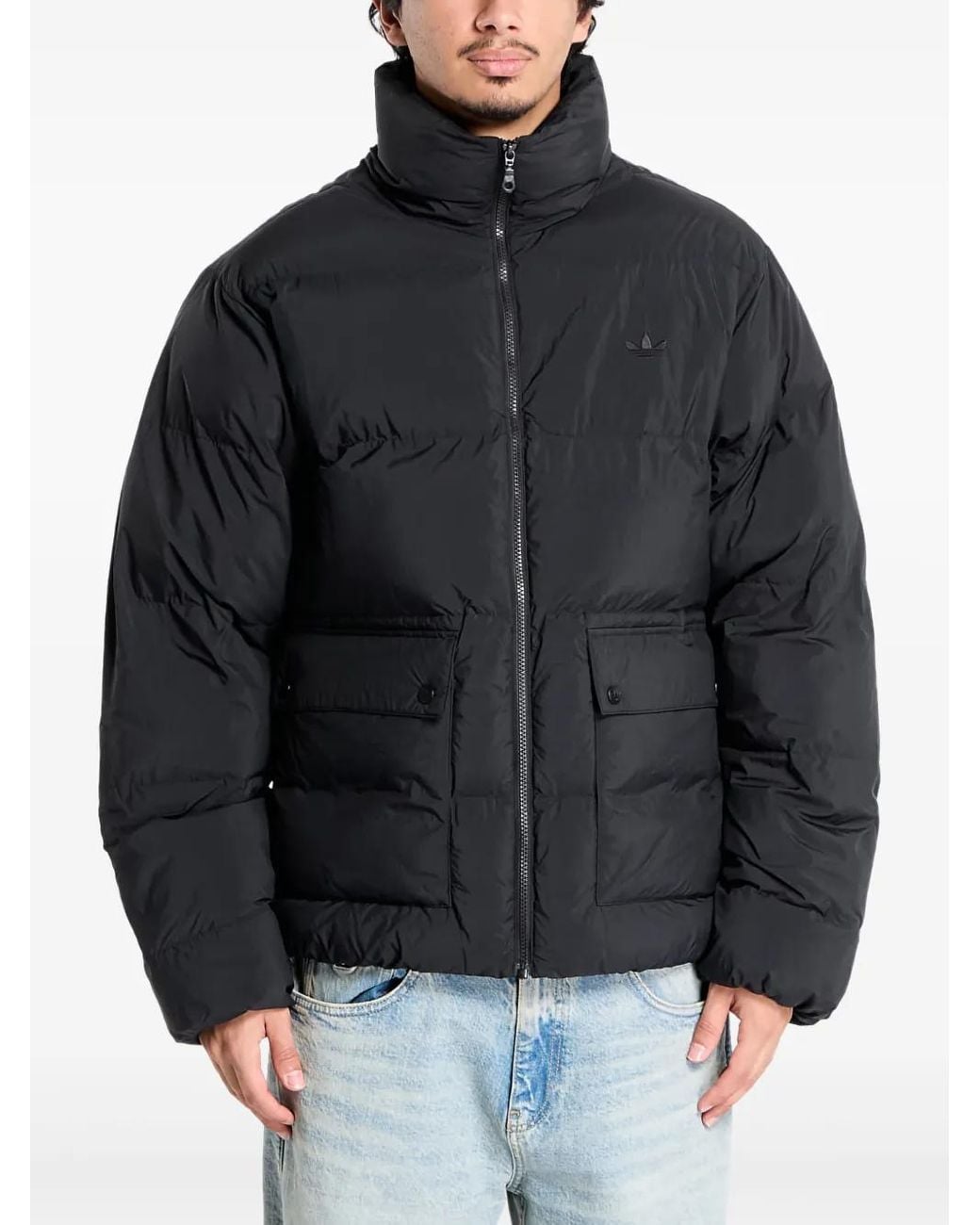Adidas Black Hooded Puffer Jacket for men