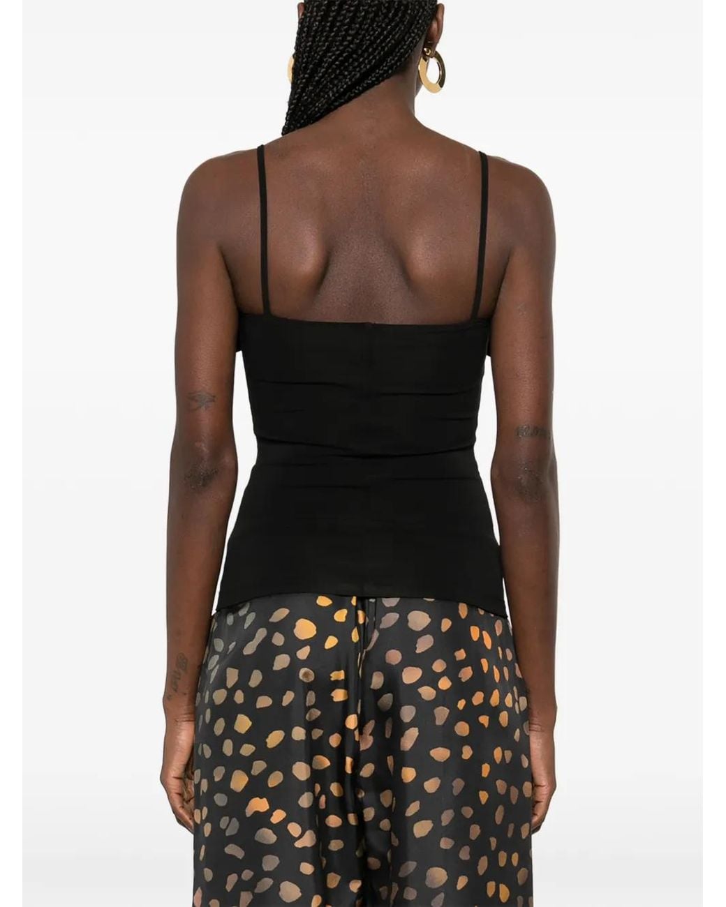 Nanushka Black Marinie Square-Neck Top