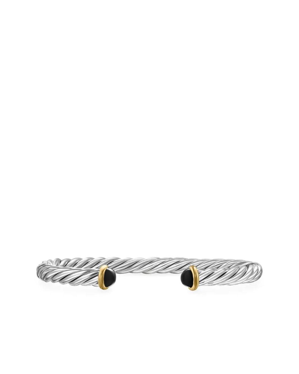 David Yurman White 14Kt And Sterling Cable Cuff Bracelet (6Mm) for men
