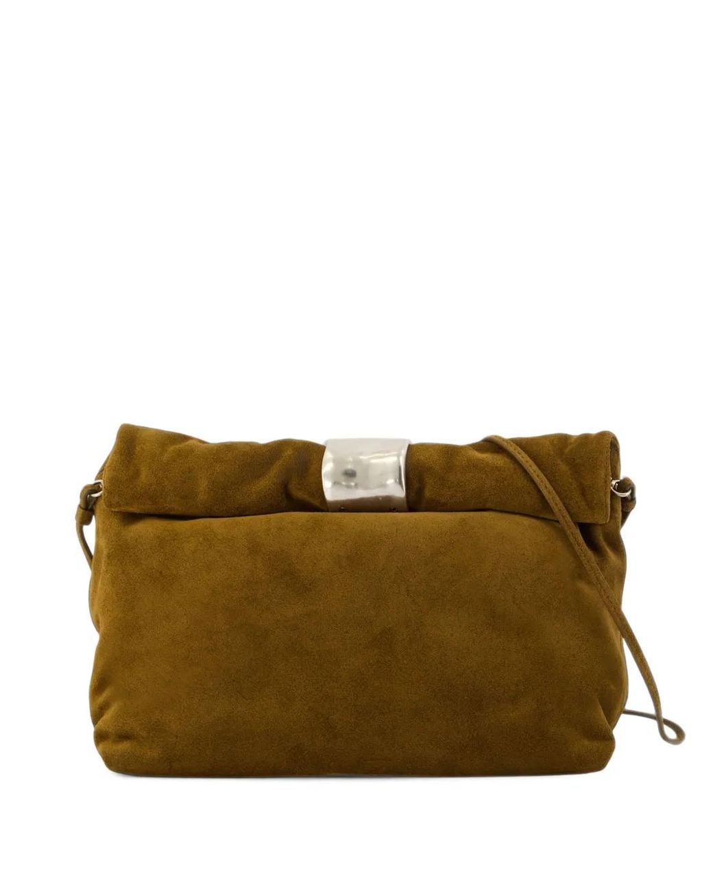 Staud Brown Cuff Suede Clutch Bag