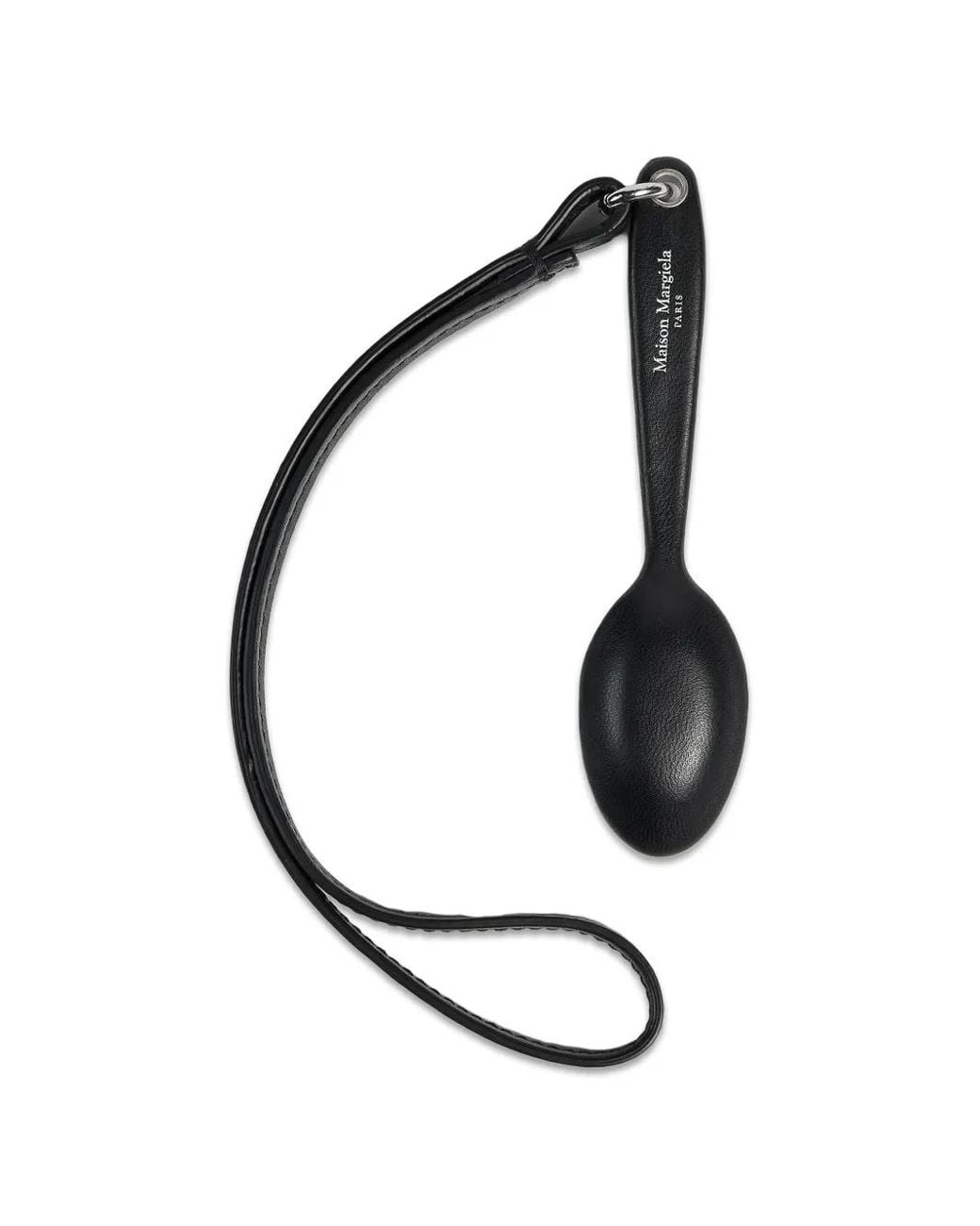 Maison Margiela White Spoon-Charm Leather Bag Charm