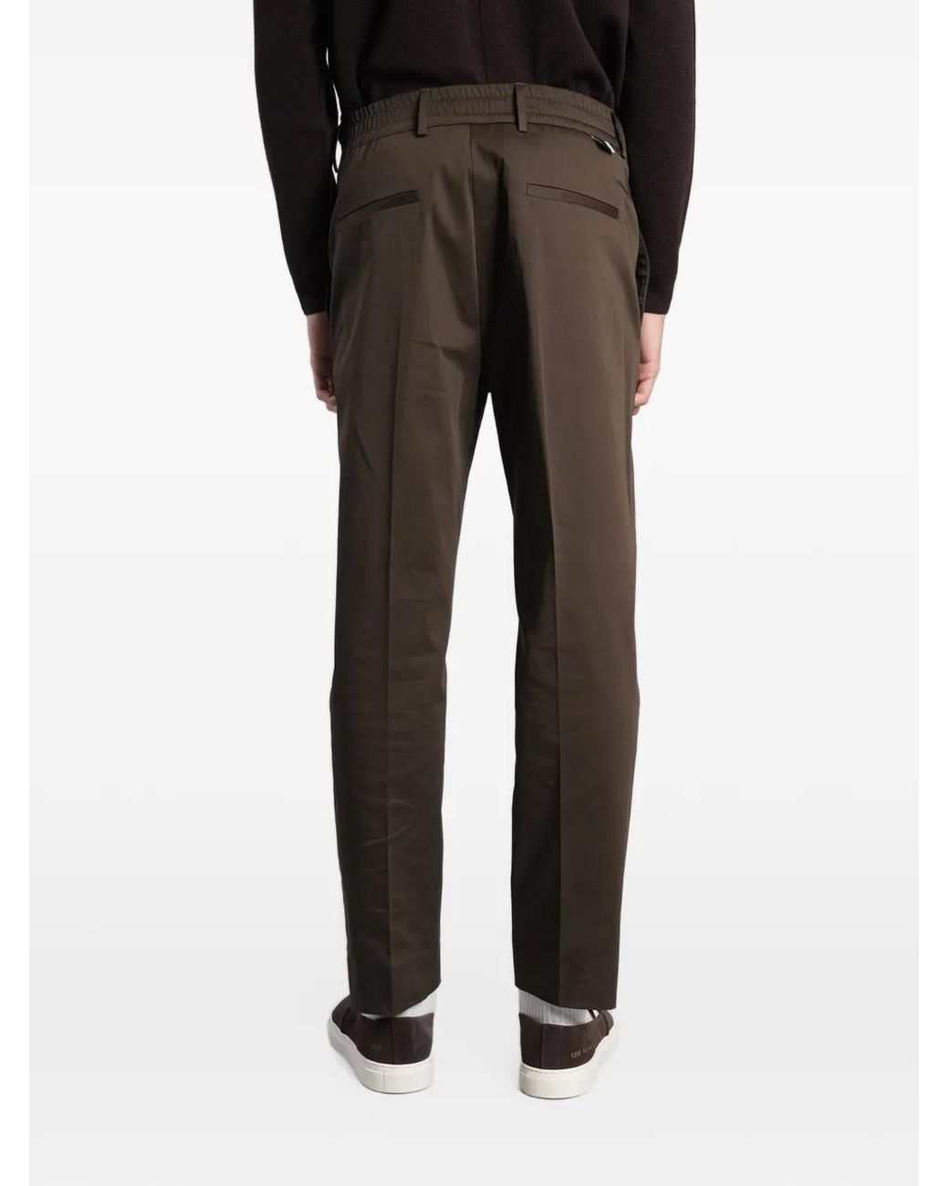Low Brand Black Elasticated-Waistband Tailored Trousers for men
