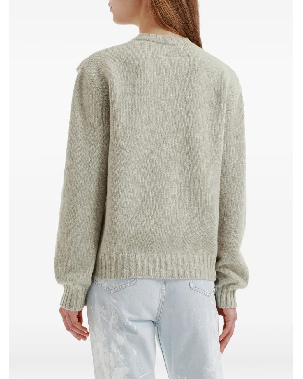 MM6 by Maison Margiela Gray Handwritten Knit Jumper
