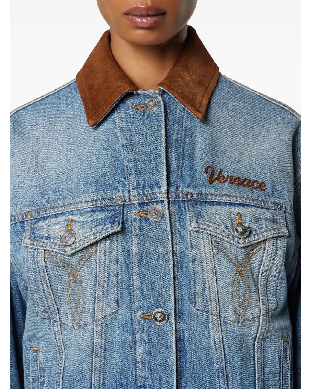 Versace Blue Denim Cotton Jacket