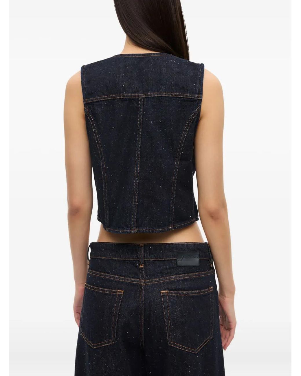 Ganni Blue Denim Waistcoat