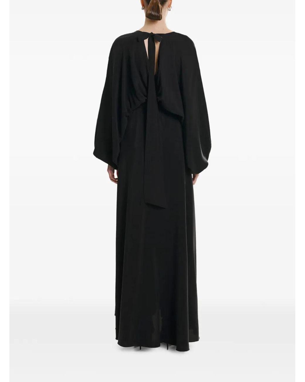 Lita Couture Black Vallee Wrap-Effect Maxi Dress
