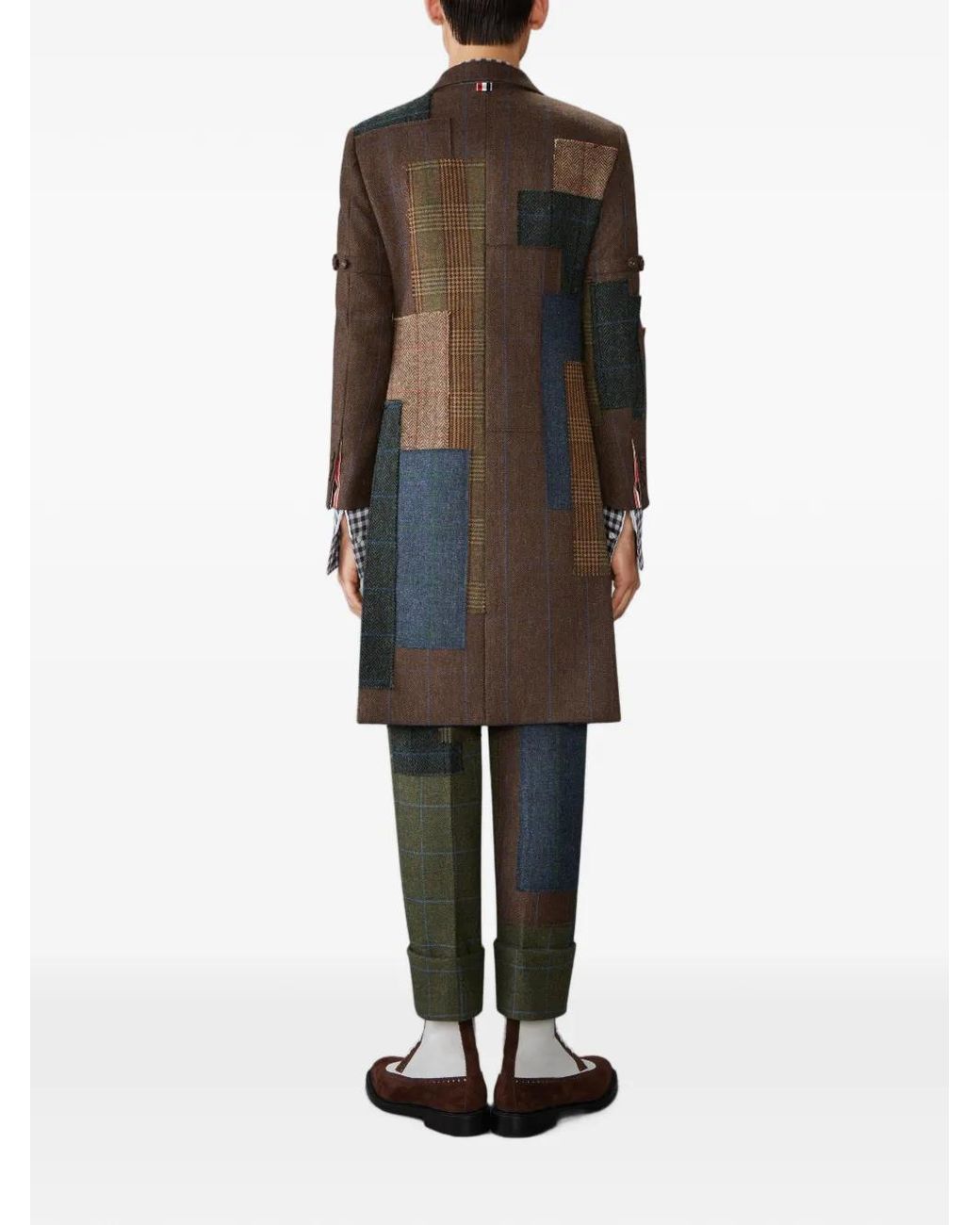 Thom Browne Hunting Tweed-Sportmantel Im Patchwork-Look Mit Armbinden in Brown für Herren