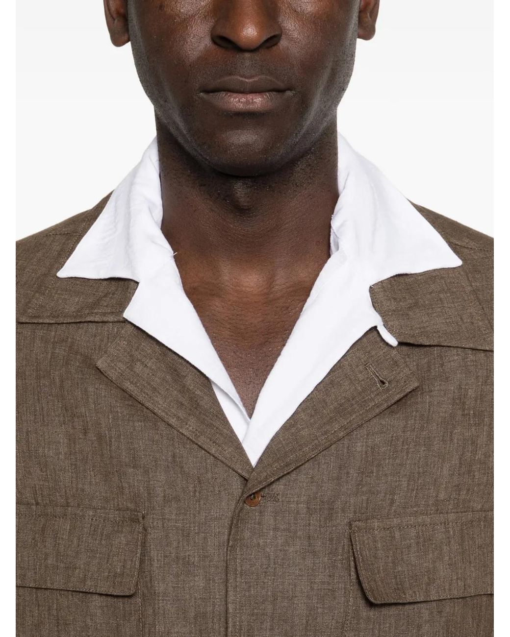 Briglia 1949 Brown John Flap-Pocket Shirt Jacket for men