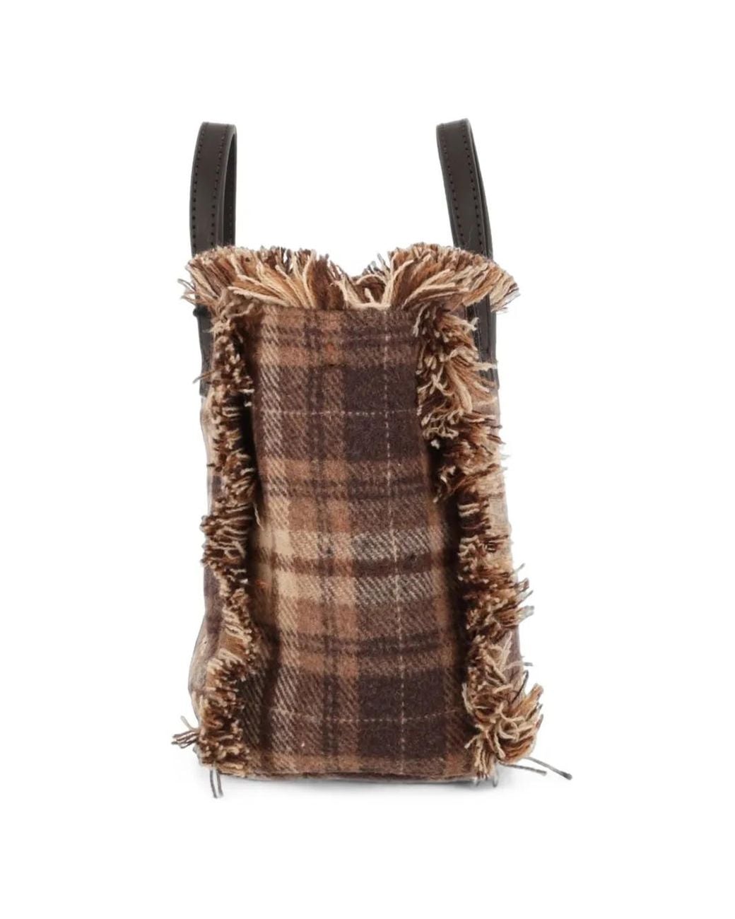 Mc2 Saint Barth Brown Vanity Mini Tartan Tote Bag