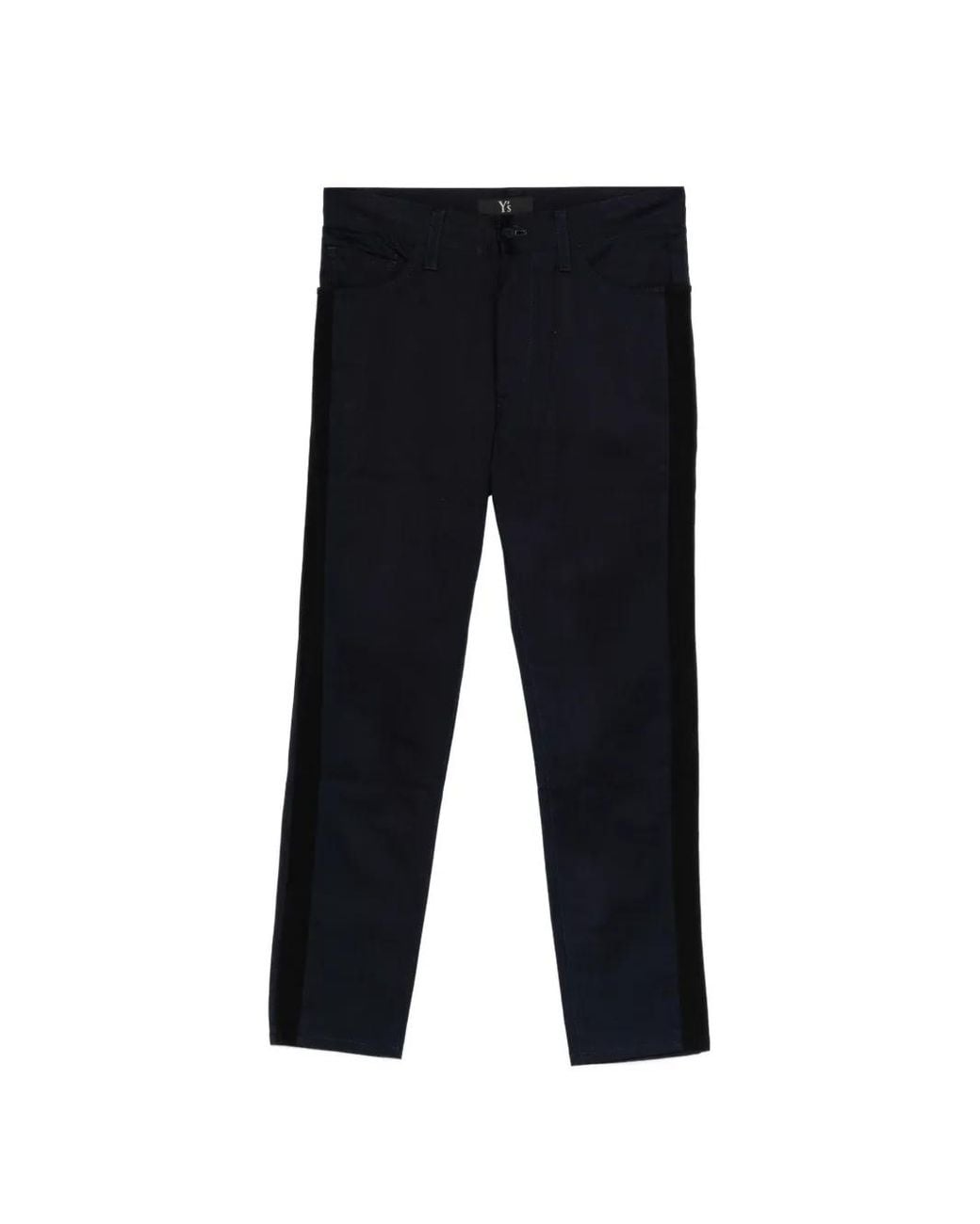 Y's Yohji Yamamoto Black Side-Stripe Trousers